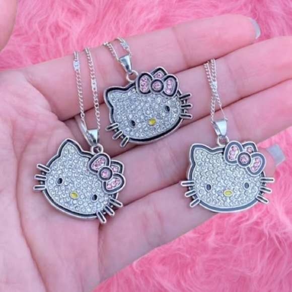 Hello Kitty Rhinestone Necklace - Picture 1 of 13